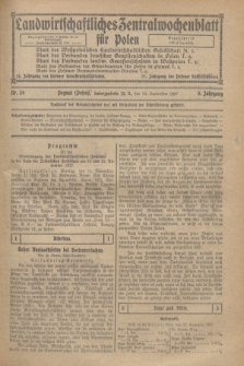 Landwirtschaftliches Zentralwochenblatt für Polen. Jg.8, Nr. 39 (30 September 1927)