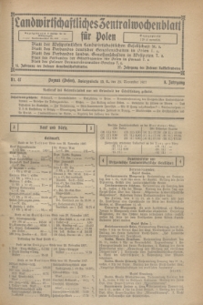 Landwirtschaftliches Zentralwochenblatt für Polen. Jg.8, Nr. 47 (25 November 1927)