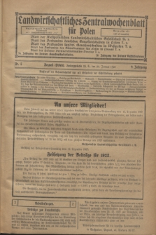 Landwirtschaftliches Zentralwochenblatt für Polen. Jg.9, Nr. 3 (20 Januar 1928)