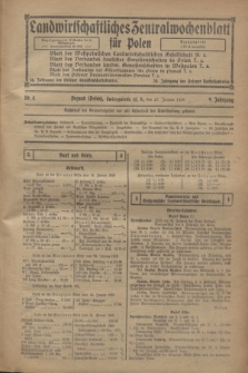 Landwirtschaftliches Zentralwochenblatt für Polen. Jg.9, Nr. 4 (27 Januar 1928)
