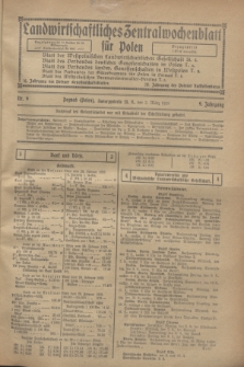 Landwirtschaftliches Zentralwochenblatt für Polen. Jg.9, Nr. 9 (2 März 1928)