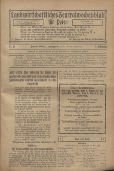 Landwirtschaftliches Zentralwochenblatt für Polen. Jg.9, Nr. 13 (30 März 1928)