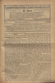 Landwirtschaftliches Zentralwochenblatt für Polen. Jg.9, Nr. 30 (27 Juli 1928)