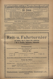 Landwirtschaftliches Zentralwochenblatt für Polen. Jg.9, Nr. 34 (24 August 1928)