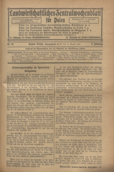Landwirtschaftliches Zentralwochenblatt für Polen. Jg.9, Nr. 35 (31 August 1928)