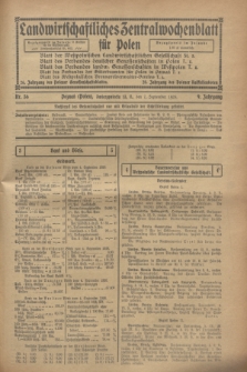 Landwirtschaftliches Zentralwochenblatt für Polen. Jg.9, Nr. 36 (7 September 1928)