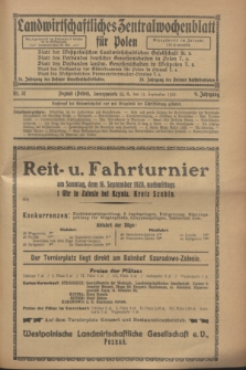 Landwirtschaftliches Zentralwochenblatt für Polen. Jg.9, Nr. 37 (14 September 1928)