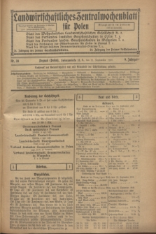 Landwirtschaftliches Zentralwochenblatt für Polen. Jg.9, Nr. 38 (21 September 1928)