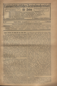 Landwirtschaftliches Zentralwochenblatt für Polen. Jg.9, Nr. 43 (26 Oktober 1928)