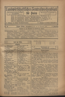 Landwirtschaftliches Zentralwochenblatt für Polen. Jg.9, Nr. 46 (16 November 1928)