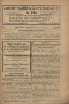 Landwirtschaftliches Zentralwochenblatt für Polen. Jg.9, Nr. 51 (21 Dezember 1928)