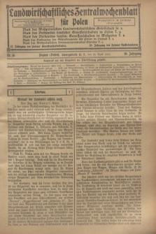 Landwirtschaftliches Zentralwochenblatt für Polen. Jg.10, Nr. 16 (19 April 1929) + dod.