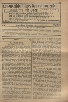 Landwirtschaftliches Zentralwochenblatt für Polen. Jg.10, Nr. 17 (26 April 1929) + dod.