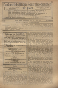 Landwirtschaftliches Zentralwochenblatt für Polen. Jg.10, Nr. 18 (3 Mai 1929)