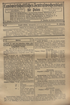 Landwirtschaftliches Zentralwochenblatt für Polen. Jg.10, Nr. 19 (10 Mai 1929)