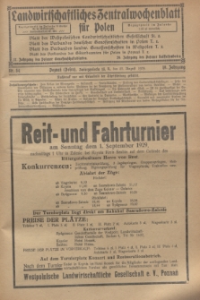 Landwirtschaftliches Zentralwochenblatt für Polen. Jg.10, Nr. 34 (23 August 1929)