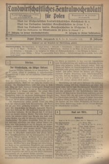Landwirtschaftliches Zentralwochenblatt für Polen. Jg.10, Nr. 38 (20 September 1929) + dod.