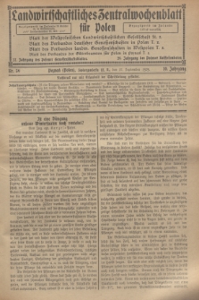 Landwirtschaftliches Zentralwochenblatt für Polen. Jg.10, Nr. 39 (27 September 1929)