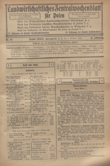 Landwirtschaftliches Zentralwochenblatt für Polen. Jg.10, Nr. 40 (4 Oktober 1929) + wkładka