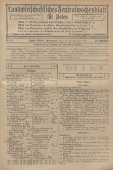Landwirtschaftliches Zentralwochenblatt für Polen. Jg.10, Nr. 48 (29 November 1929)