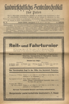 Landwirtschaftliches Zentralwochenblatt für Polen : Blatt der Westpolnischen Landwirtschaftlichen Gesellschaft der Verbände deutscher Genossenschaften in Polen und Landwirtschaftlicher Genossenschaften in Westpolen und des Verbandes der Güterbeamten für Polen. Jg.11, Nr. 26 (27 Juni 1930)