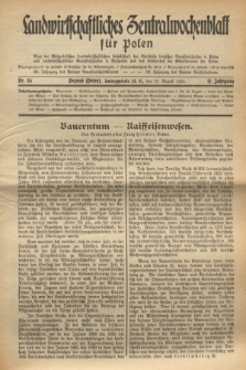 Landwirtschaftliches Zentralwochenblatt für Polen : Blatt der Westpolnischen Landwirtschaftlichen Gesellschaft der Verbände deutscher Genossenschaften in Polen und Landwirtschaftlicher Genossenschaften in Westpolen und des Verbandes der Güterbeamten für Polen. Jg.11, Nr. 35 (29 August 1930) + wkładka