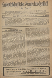 Landwirtschaftliches Zentralwochenblatt für Polen : Blatt der Westpolnischen Landwirtschaftlichen Gesellschaft, der Verbände deutscher Genossenschaften in Polen und Landwirtschaftlicher Genossenschaften in Westpolen und des Verbandes der Güterbeamten für Polen. Jg.14, Nr. 21 (19 Mai 1933) + dod.