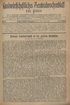 Landwirtschaftliches Zentralwochenblatt für Polen : Blatt der Westpolnischen Landwirtschaftlichen Gesellschaft, der Verbände deutscher Genossenschaften in Polen und Landwirtschaftlicher Genossenschaften in Westpolen und des Verbandes der Güterbeamten für Polen. Jg.14, Nr. 25 (16 Juni 1933) + dod.