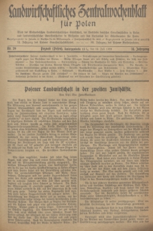 Landwirtschaftliches Zentralwochenblatt für Polen : Blatt der Westpolnischen Landwirtschaftlichen Gesellschaft, der Verbände deutscher Genossenschaften in Polen und Landwirtschaftlicher Genossenschaften in Westpolen und des Verbandes der Güterbeamten für Polen. Jg.14, Nr. 29 (14 Juli 1933) + dod.