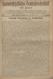 Landwirtschaftliches Zentralwochenblatt für Polen : Blatt der Westpolnischen Landwirtschaftlichen Gesellschaft, der Verbände deutscher Genossenschaften in Polen und Landwirtschaftlicher Genossenschaften in Westpolen und des Verbandes der Güterbeamten für Polen. Jg.14, Nr. 36 (1 September 1933) + dod.