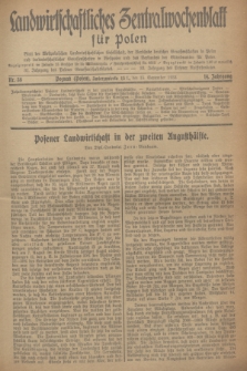 Landwirtschaftliches Zentralwochenblatt für Polen : Blatt der Westpolnischen Landwirtschaftlichen Gesellschaft, der Verbände deutscher Genossenschaften in Polen und Landwirtschaftlicher Genossenschaften in Westpolen und des Verbandes der Güterbeamten für Polen. Jg.14, Nr. 38 (15 September 1933) + dod.