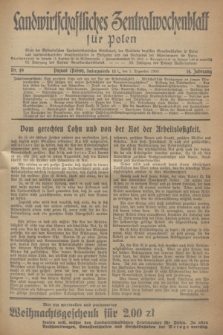 Landwirtschaftliches Zentralwochenblatt für Polen : Blatt der Westpolnischen Landwirtschaftlichen Gesellschaft, der Verbände deutscher Genossenschaften in Polen und Landwirtschaftlicher Genossenschaften in Westpolen und des Verbandes der Güterbeamten für Polen. Jg.14, Nr. 49 (1 Dezember 1933) + dod.