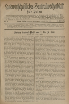 Landwirtschaftliches Zentralwochenblatt für Polen : Blatt der Westpolnischen Landwirtschaftlichen Gesellschaft, der Verbände deutscher Genossenschaften in Polen und Landwirtschaftlicher Genossenschaften in Westpolen und des Verbandes der Güterbeamten für Polen. Jg.16, Nr. 26 (28 Juni 1935) + dod.