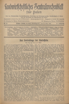 Landwirtschaftliches Zentralwochenblatt für Polen : Blatt der Westpolnischen Landwirtschaftlichen Gesellschaft, des Verbandes deutscher Genossenschaften in Polen und des Verbandes der Güterbeamten für Polen. Jg.17, Nr. 12 (20 März 1936) + dod.