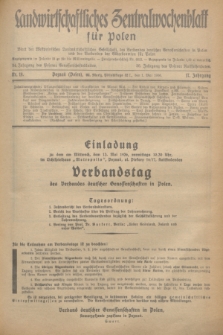 Landwirtschaftliches Zentralwochenblatt für Polen : Blatt der Westpolnischen Landwirtschaftlichen Gesellschaft, des Verbandes deutscher Genossenschaften in Polen und des Verbandes der Güterbeamten für Polen. Jg.17, Nr. 18 (1 Mai 1936) + dod.