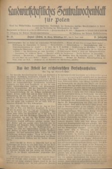 Landwirtschaftliches Zentralwochenblatt für Polen : Blatt der Westpolnischen Landwirtschaftlichen Gesellschaft, des Verbandes deutscher Genossenschaften in Polen und des Verbandes der Güterbeamten für Polen. Jg.17, Nr. 23 (3 Juni 1936) + dod.