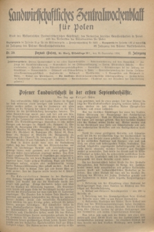 Landwirtschaftliches Zentralwochenblatt für Polen : Blatt der Westpolnischen Landwirtschaftlichen Gesellschaft, des Verbandes deutscher Genossenschaften in Polen und des Verbandes der Güterbeamten für Polen. Jg.17, Nr. 39 (23 September 1936) + dod.