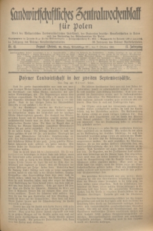 Landwirtschaftliches Zentralwochenblatt für Polen : Blatt der Westpolnischen Landwirtschaftlichen Gesellschaft, des Verbandes deutscher Genossenschaften in Polen und des Verbandes der Güterbeamten für Polen. Jg.17, Nr. 41 (7 Oktober 1936) + dod.