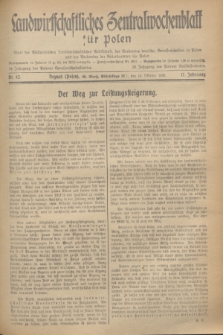 Landwirtschaftliches Zentralwochenblatt für Polen : Blatt der Westpolnischen Landwirtschaftlichen Gesellschaft, des Verbandes deutscher Genossenschaften in Polen und des Verbandes der Güterbeamten für Polen. Jg.17, Nr. 42 (14 Oktober 1936) + dod.