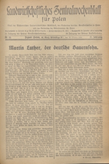 Landwirtschaftliches Zentralwochenblatt für Polen : Blatt der Westpolnischen Landwirtschaftlichen Gesellschaft, des Verbandes deutscher Genossenschaften in Polen und des Verbandes der Güterbeamten für Polen. Jg.17, Nr. 44 (28 Oktober 1936) + dod.