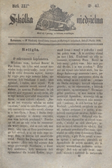 Szkółka niedzielna. R.3, nr 43 (27 października 1839)