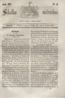 Szkółka niedzielna. R.9, nr 15 (13 kwietnia 1845)