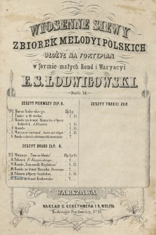 Wiosenne siewy : zbiorek melodyi polskich : dzieło 54. Z. 2, no 11, Polonez z opery Szarlatan