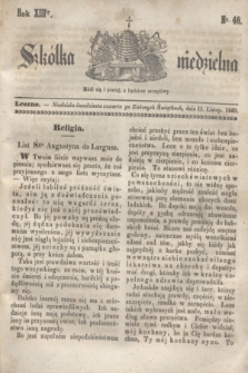 Szkółka niedzielna. R.13, nr 46 (11 listopada 1849)