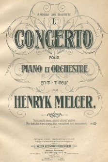 I. concerto : pour piano et orghestre : en mi-mineur