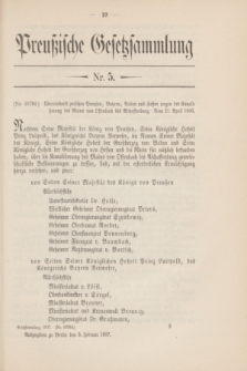 Preußische Gesetzsammlung. 1907, Nr. 5 (5 Februar)