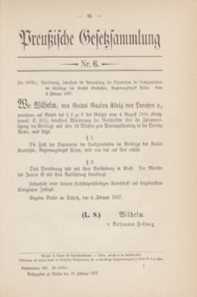 Preußische Gesetzsammlung. 1907, Nr. 6 (18 Februar)