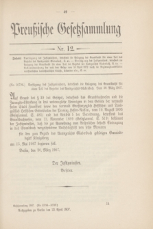 Preußische Gesetzsammlung. 1907, Nr. 12 (22 April)