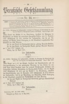 Preußische Gesetzsammlung. 1907, Nr. 14 (13 Mai)