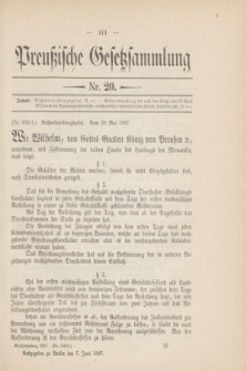 Preußische Gesetzsammlung. 1907, Nr. 20 (7 Juni)